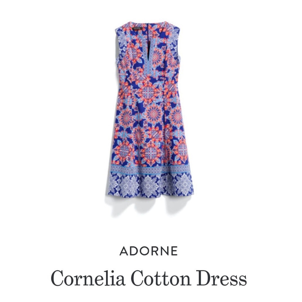 Adorne Cornelia A Line Dress Blue White Size 6